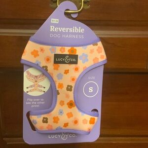 Lucy & Co. Floral Reversible Dog Harness - Orange and Purple